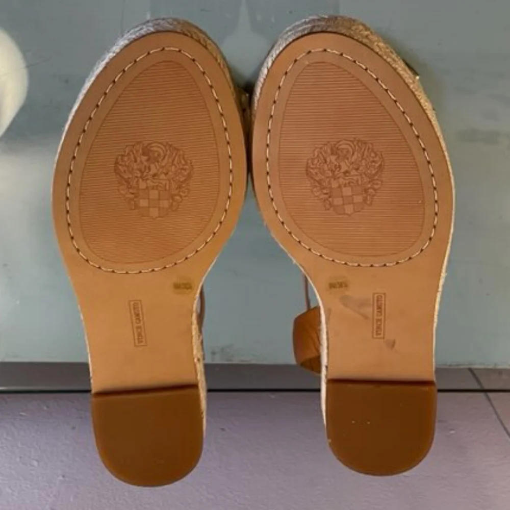 Vince Camuto Kathalia Flatform Leather Sequin Espadrille Sandals, Size 6M, NWOT